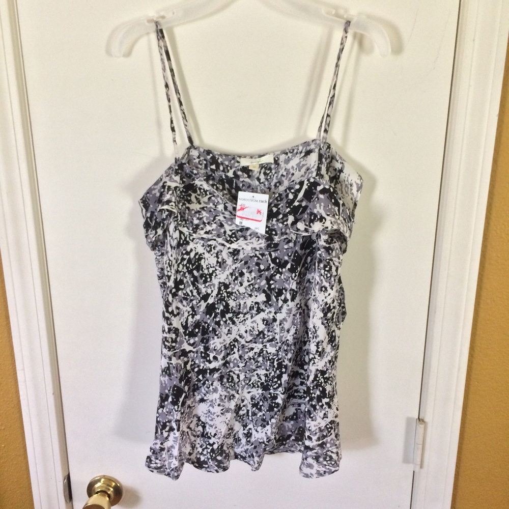 Porridge women's S / M over drape 100% silk spaghetti strap sleeveless blouse